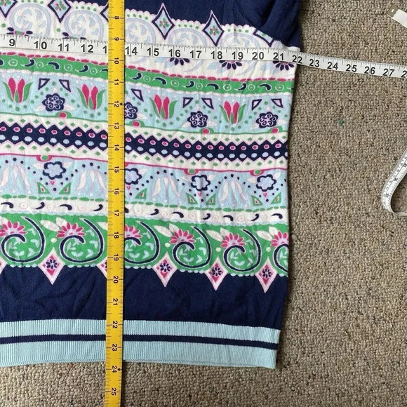 Talbots Womens XLp Silk Blend Sweater Pullover Floral Tapestry Round Neck Soft - Picture 2 of 6